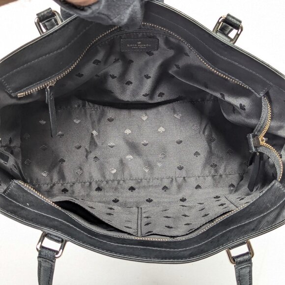 KATE SPADE Dally Laurel Way Saffiano Leather Zip Top Tote Black - Picture 7 of 15